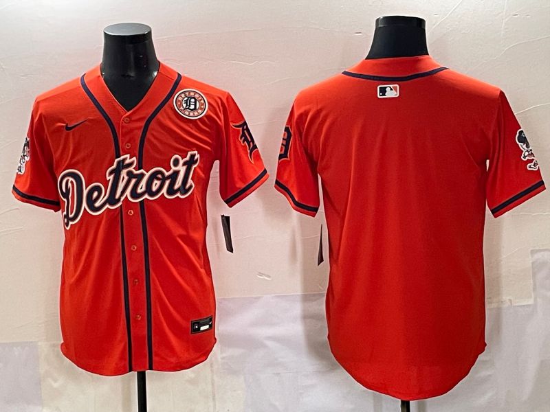 Men 2025 Detroit Tigers Blank Orange Fashion Nike MLB Jersey style 7152->detroit tigers->MLB Jersey